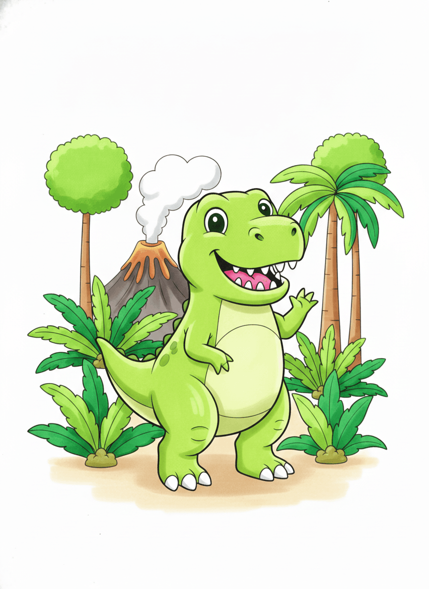 Friendly T-Rex — colored example