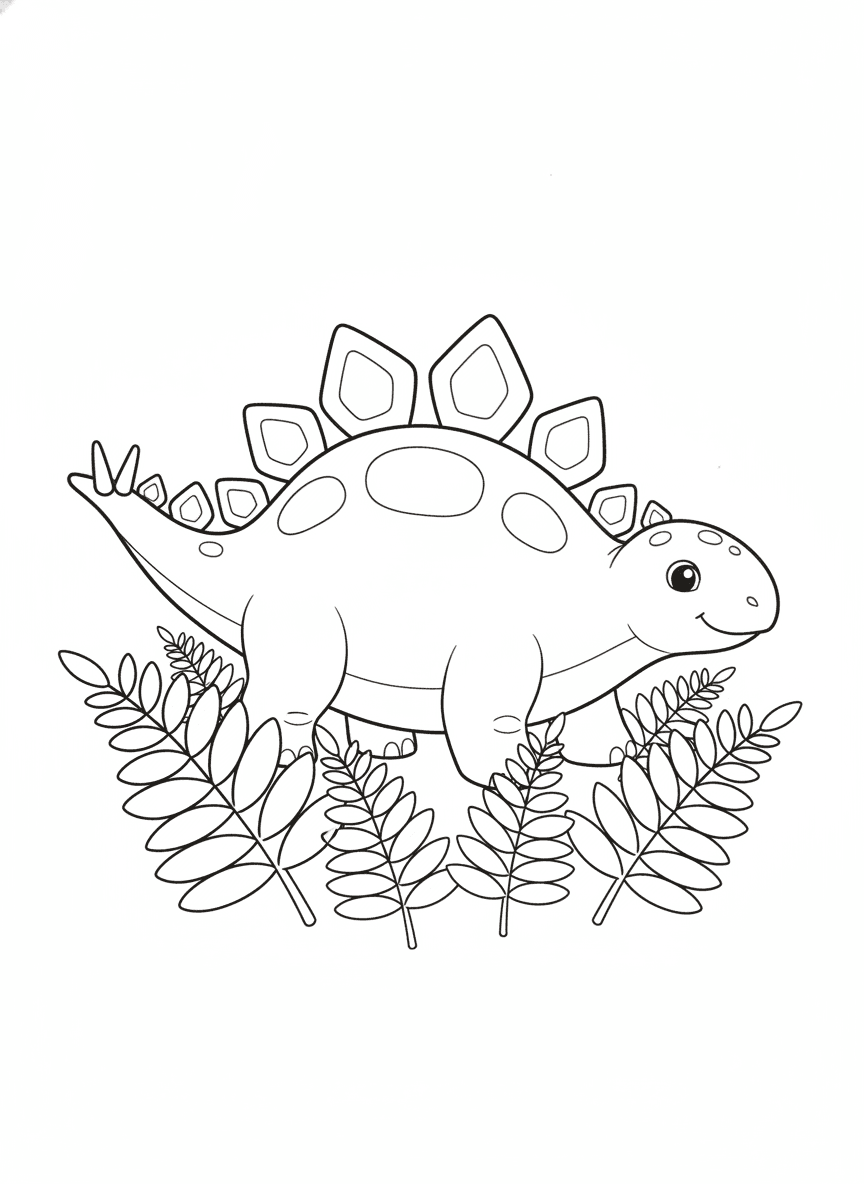 Stegosaurus with Big Back Plates coloring page preview