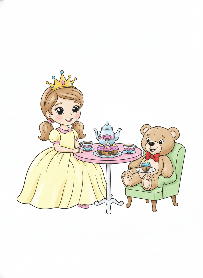 Princess Tea Party — colored example