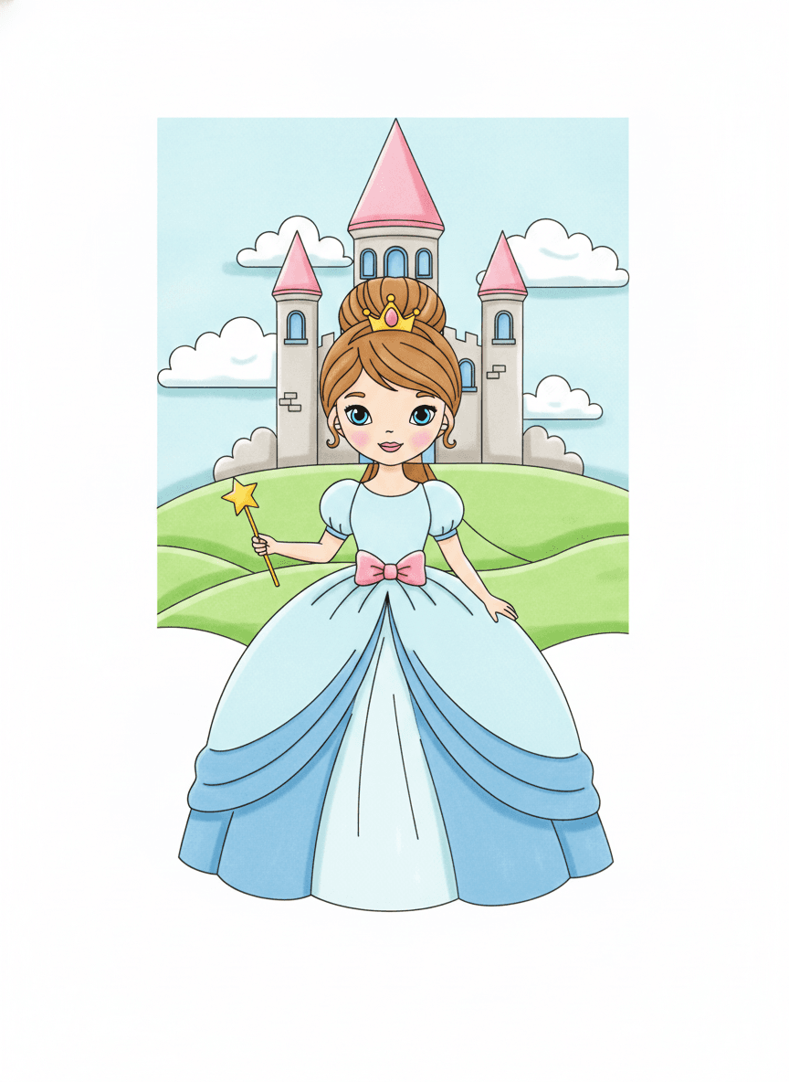 Princess & Castle — colored example