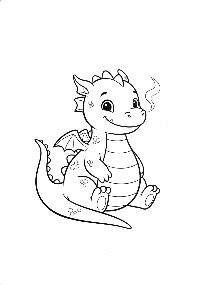 Baby Dragon coloring page preview