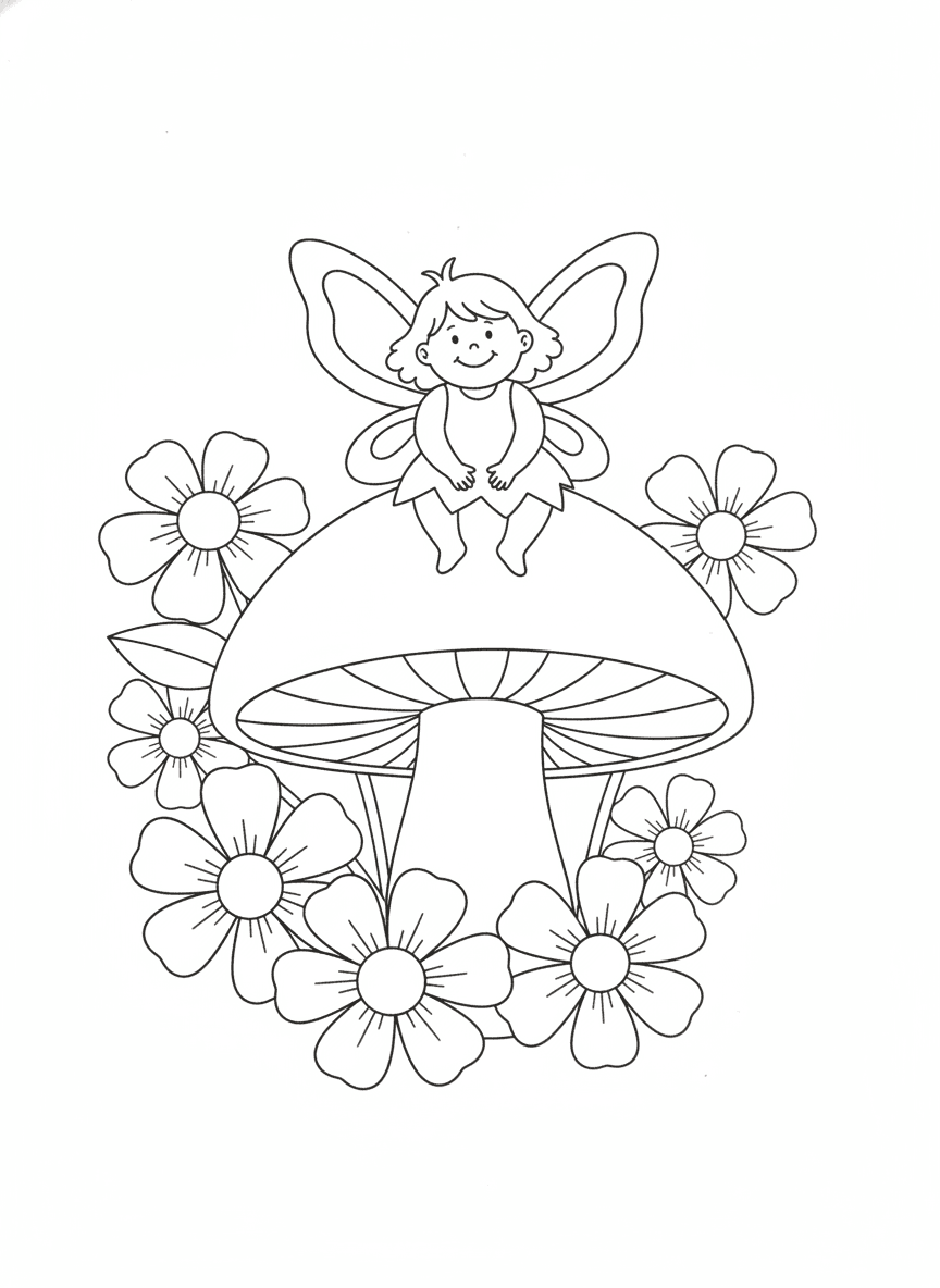 Garden Fairy coloring page preview