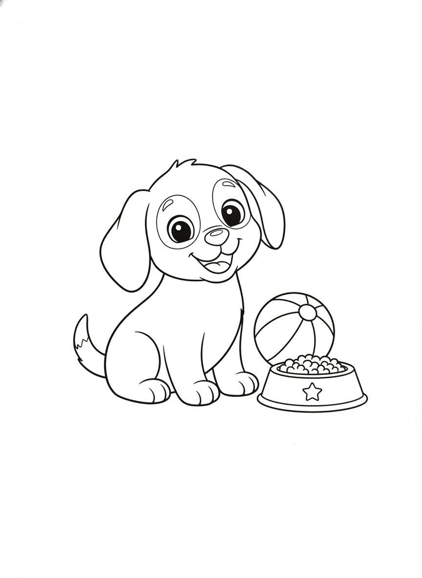 Playful Puppy coloring page preview