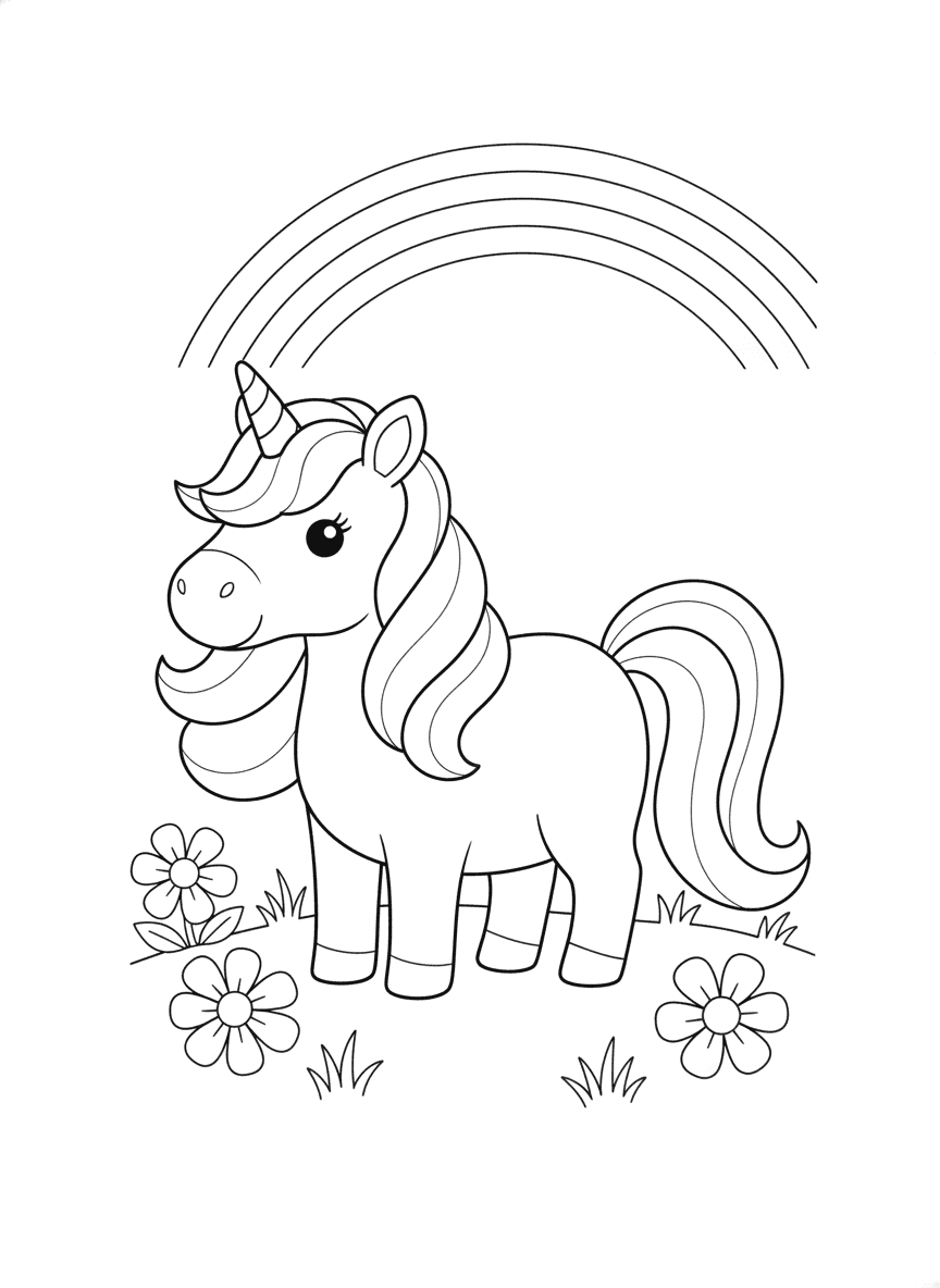 Magical Unicorn coloring page preview